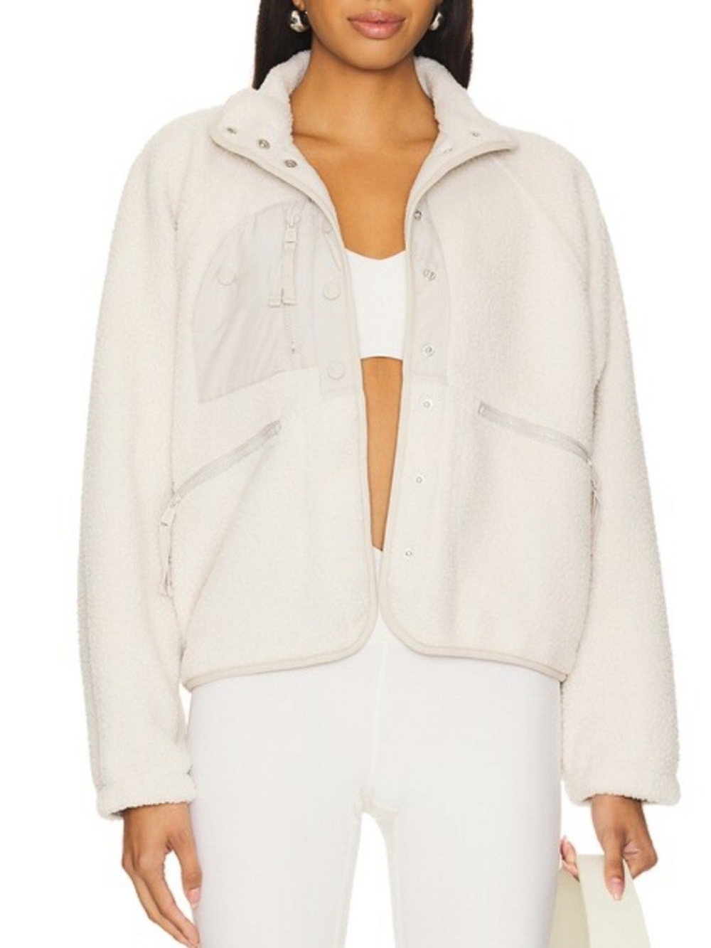 FP Movement by Free People Cream Sherpa Zip Jacket